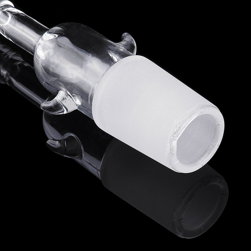 24/29 Glass Straight Vacuum Adapter Air Exhaust Connector Two Sides Ears Ground Joint to Hose Connection