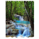 2x1.8CM Polyester 3D Waterfall Nature Scenery Bathroom Shower Curtain With Hooks