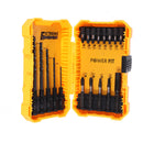 Drillpro 18PCS Screwdriver Drill Bit Set 5PCS 2-6mm Twist Drill Bit 12PCS Phillips Torx Square Screwdriver Bit and Quick Change Extension Rod with Box