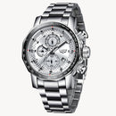 LIGE 9902 Multifunction Chronograph Fashion Men Wrist Watch Waterproof Steel Case Quartz Watch
