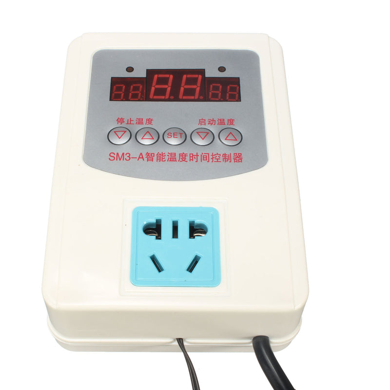 Digital LED Thermostat Temperature Controller with Magnetic Probe 220V -9-99C
