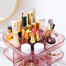 Adjustable 360 Rotating Makeup Jewelry Box Square Storage Rack Organizer Stand Display
