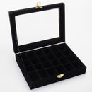 Velvet Glass Carboard Rings Earring Pendant Jewelry Collect Box Showcase