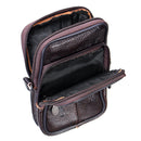 7inch Men Leather Waist Bag Multifunctional Crossbody Messenger Bag Phone Holder Pouch