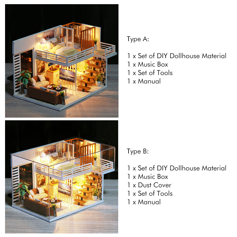 DIY Doll House Furnitures Miniature Doll house Dust Cover Wooden Dollhouse Light House For Dolls Handmade Toys For Children