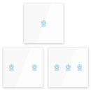 KTNNKG 3 Channel 433MHz 86 Wall Touch Remote Control Switch Wireless RF Transmitter Tempered Glass Panel
