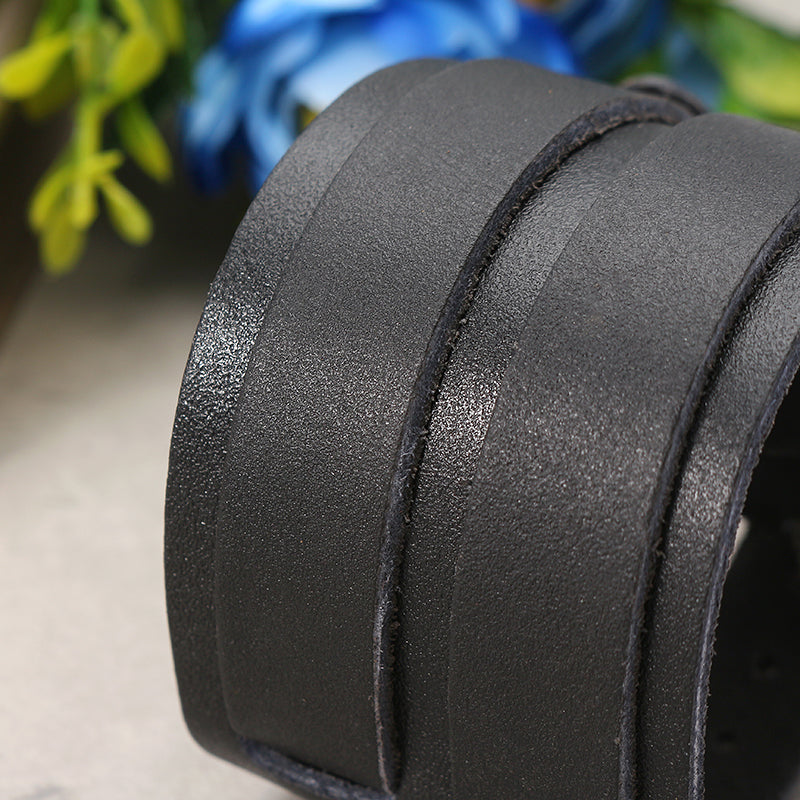 Men Punk Leather Bracelet Wristband Cuff Bangle 2 Layer
