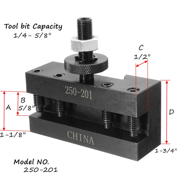250-201 Turning and Facing Holder Quick Change Tool Post and Tool Holder Lathes Kit