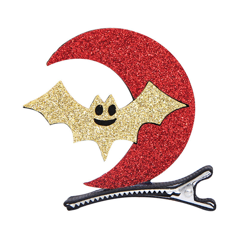 Halloween Party Hairpin Bats Pumpkin Skull Headdress Hair Accessories Holiday Gift for Kid