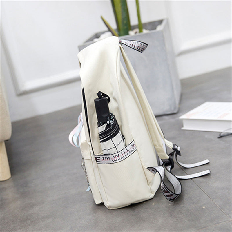 15L Canvas Backpack Student School Rucksack Shoulder Bag Outdoor Travel