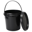 5L Plastic Round Water Bucket Hydroponics System DWC Black Thick Chemical Barrel with Lid Handle