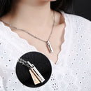 Fashion Titanium Steel Rectangular Box Men Women Love Couple Necklace Gift