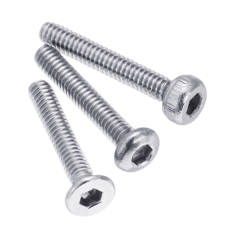 Suleve M2SSH1 600Pcs M2 304 Stainless Steel Hex Socket CapButtonFlat Head Screw Washer Nut Kit