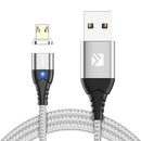 FLOVEME 3A Micro USB LED Magnetic Braided Fast Charging Data Cable 1M For Smartphone iPad Pro Tablet