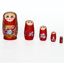 5Pcs / Set Wooden Durable Russian Nesting Babushka Matryoshka Dolls Hand Painted Decorations