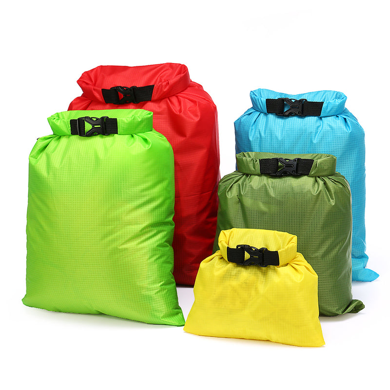 1.5L-6L 5Pcs Waterproof Dry Bag Buckled Storage Sack Drift Beach Swimming Bags