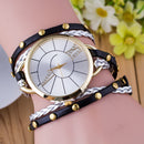 Simple Dial Leather Strap Crystal Algarismos Romanos Quartz Watch Women Bracelet Watch