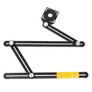 Drillpro Aluminum Multifunction Four Square Folding Ruler Woodworking Scriber Position Hole Opener