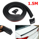 4.9ft/1.5M Universal Black Auto Car Rear Roof Trunk Spoiler Wing Lip Sticker Kit