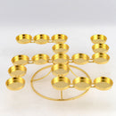 Word Shape Alloy Butter Lamp 17pcs Candle Holder For Daily Pray Or Buddhism Activities