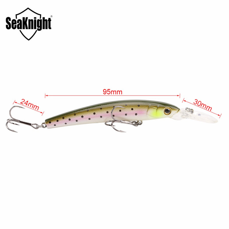 SeaKnight SK014 1PCS 12g 95mm Minnow Fishing Lures 0-1.8M Slim Minnow Hard Bait Artificial Bait