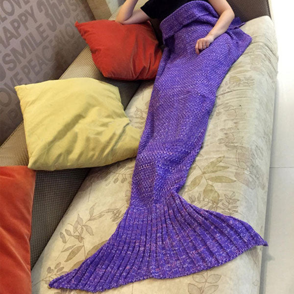 Honana WX-37 180x90cm Knitting Mermaid Tail Blanket Home Office Acrylic Fibers Warm Soft Sleep Bag