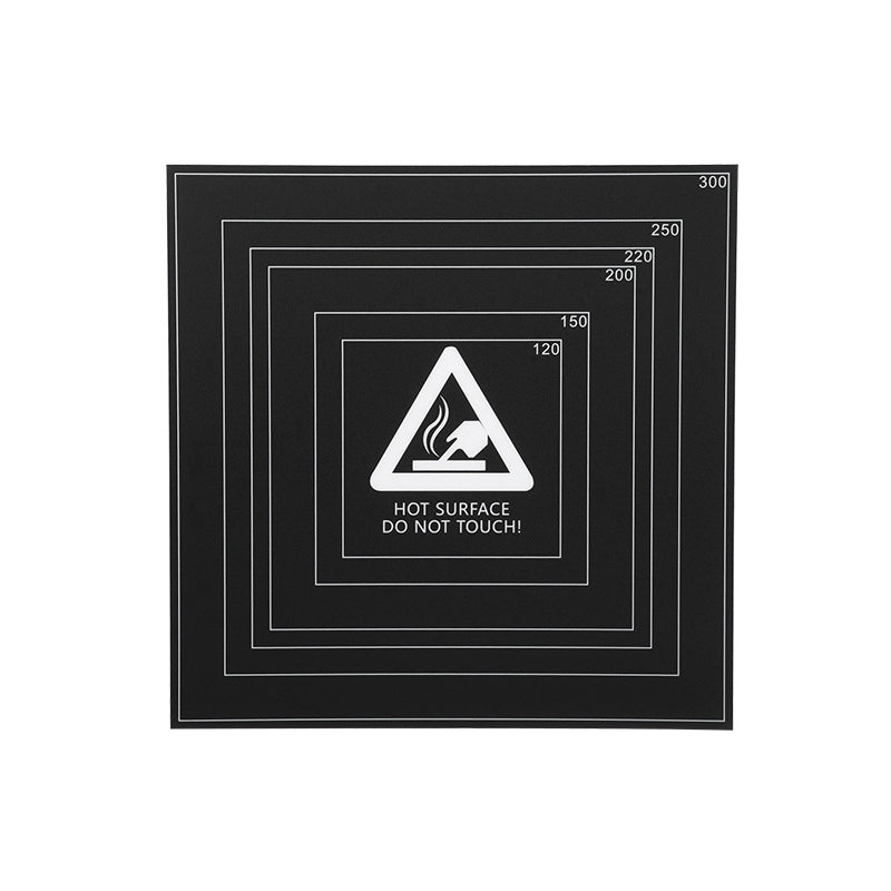 310x310x0.5mm Black Frosted Heated Bed Sticker Build Plate Tape 1:1 With Wire Frame For 3D Printer