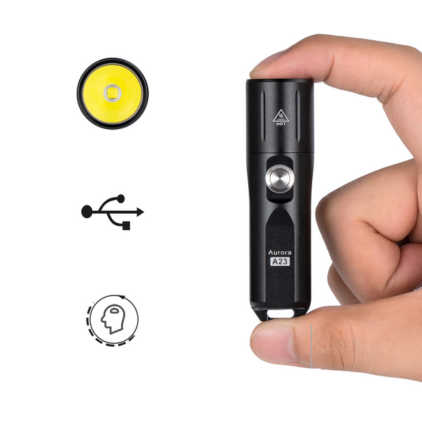 ROVYVON Aurora A23 Compact 1000 Lumens EDC Flashlight USB Rechargeable LED Keychain Light