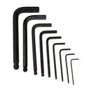 JETCH BS-B9 9Pcs L Shape Hex Key Set Allen Wrench Chrome Ball End