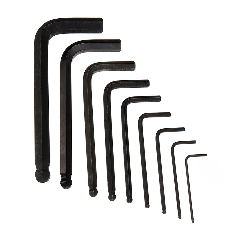 JETCH BS-B9 9Pcs L Shape Hex Key Set Allen Wrench Chrome Ball End