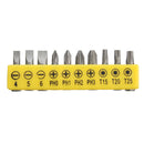 10pcs Torx Flat Head Cross Spanner Screwdriver Bits Set With Screwdriver Holder