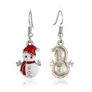 Sweet Earring Drop Earrings Red Christmas Snowman Rhinestone Earrings Cute Jewelry For Women