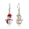 Sweet Earring Drop Earrings Red Christmas Snowman Rhinestone Earrings Cute Jewelry For Women