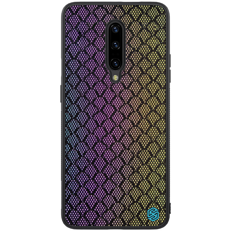NILLKIN Reflective Shining Lights Dynamic Fashion Woven Polyester Mesh Anti-fingerprint Protective Case for OnePlus 7 Pro