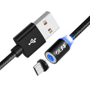 OLAF 2.1A Micro USB Type-C 360 Magnetic Nylon Weave Fast Charging Data Cable for Xiaomi Mi 9 8 HUAWEI Mate 20 Pro P20