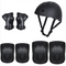 Children's Skating Riding Safety Protective Helmet Protective Gear Wrist Guards Elbow Knee Pads Rock Climbing 7 Sets Black