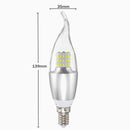Dimmable E27 E14 E12 7W 60 SMD 3014 LED Pure White Warm White Sliver Candle Light Lamp Bulb AC110V
