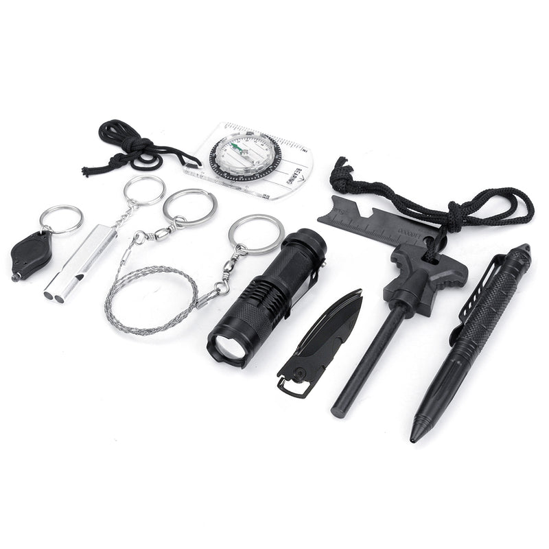 9 in 1 SOS Emergency Camping Survival Equipment Kit Tactical Gear Tools