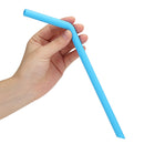 Flexible Silicone Straws Reusable Drinking Straw with Curved Bend Stainless Steel Straws Cleaning Brush With Pounch