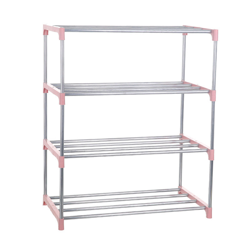 4 Layers DIY Shoe Racks Storage Organizer Stainless Steel For Dormitory