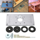 Aluminum Router Table Insert Plate With Rings and Screws for 62x70mm Woodworking Benches