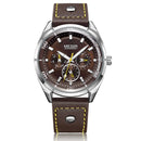 MEGIR ML2072G Men Watch Luminous Display Calendar Watch Leather Sport Style Quartz Wristwatches