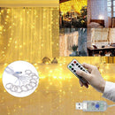 3M*3M Outdoor USB 8 Modes 300LED Curtain String Light Fairy Christmas Wedding Lamp Festival Holiday Decor