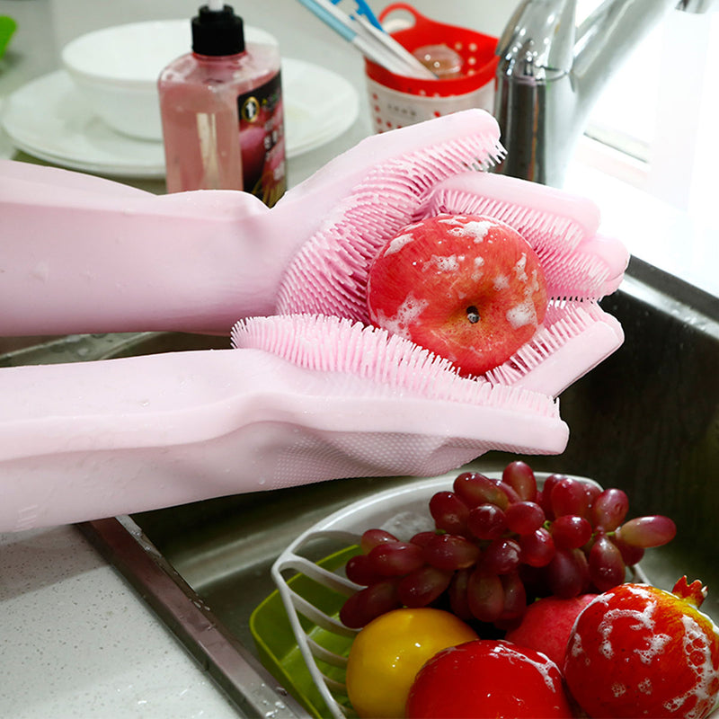 KCASA Multifunctional Durable Magic Silicone Washing Gloves Cooking Glove Cleaning Tools