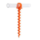 Plastic Spiral Screw Shape Tent Nail Hiking Camping Beach Tent Stakes Peg Nail w/ Clear Tube for Outdoor Travel