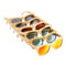 AZB Handmade Unisex Polarized Sunglasses Bamboo Wood Frame Fishing Temple Square Glasses