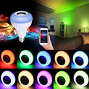 E27 12W Emergency Rechargeable Colorful LED Light Bulb bluetooth Speaker Music Lamp AC220V