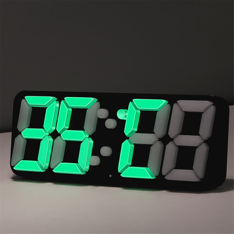3D LED Digital Clock 115 RGB Colors Desk Wall Alarm Clock Remote Control Date Alarm Clock Thermometer Function Clock Voice Control Alarm Clock