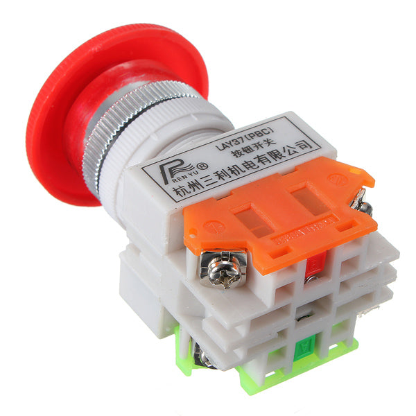 10pcs N/O N/C Emergency Stop Switch Push Button Mushroom 4 Screw Terminals