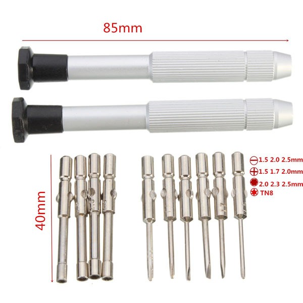 13pcs Glasses Repair Precise Screwdriver Set Suit Watch Hex Tools Handle Cutter Head